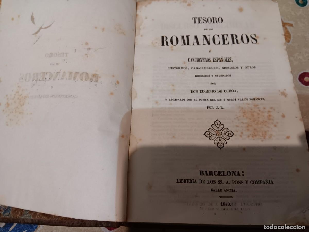 Libros antiguos: Tesoro de los romanceros y canciones espa&ntilde;oles 1840