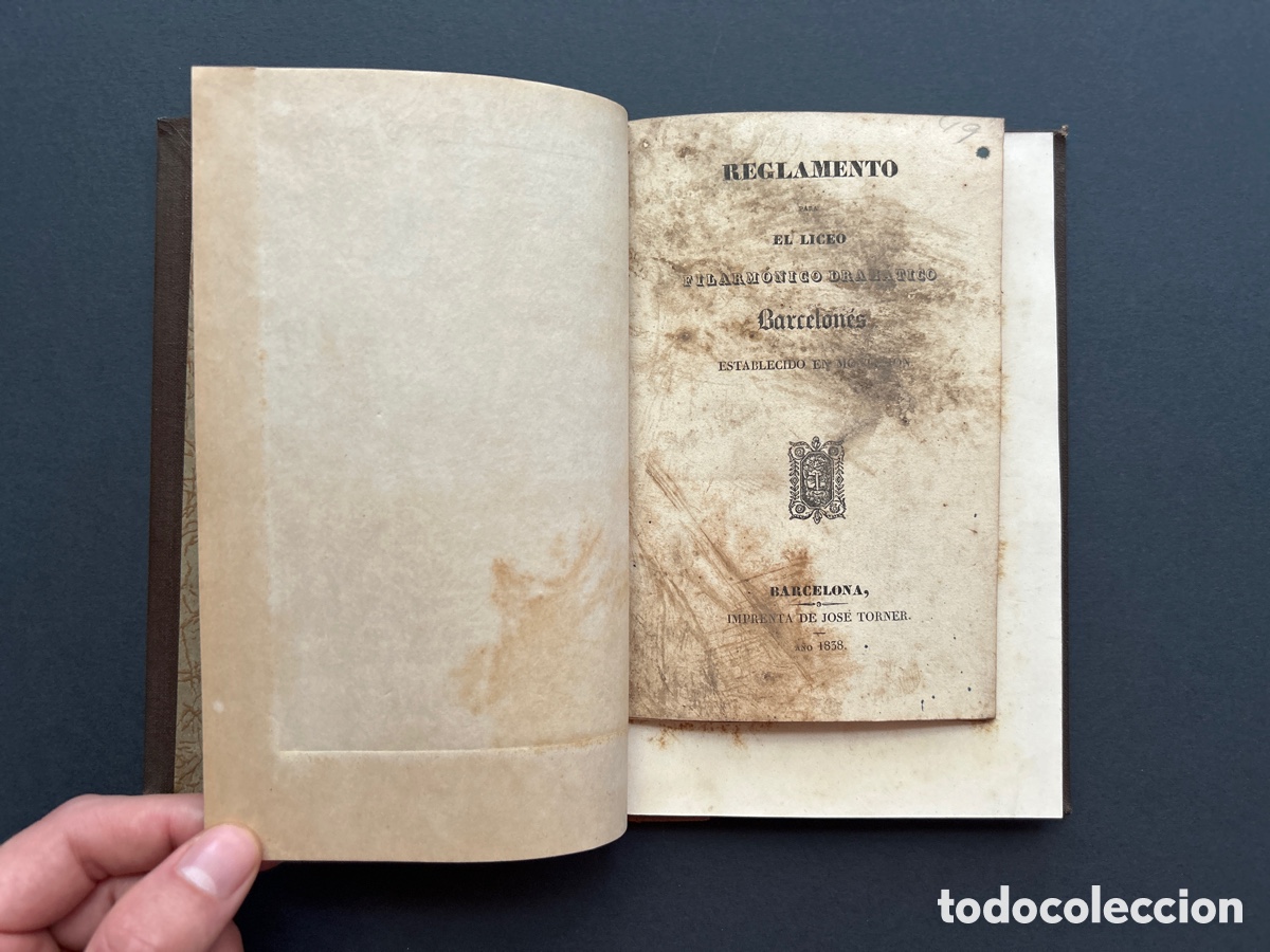 Libros antiguos: Lote Liceo Barcelona &ndash; Reglamento 1838 , Reglamento 1912 , Reglamento 1915 y Discurso 1946