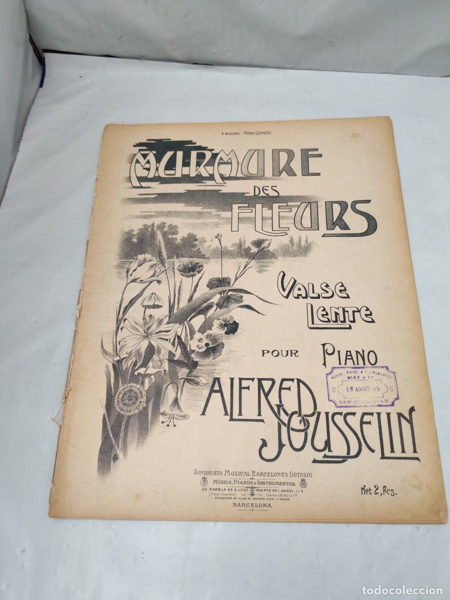Libros antiguos: Alfred Jousselin: MURMURE DES FLEURS, Valse lente pour Piano (Edici&oacute;n 1900 aprox.)