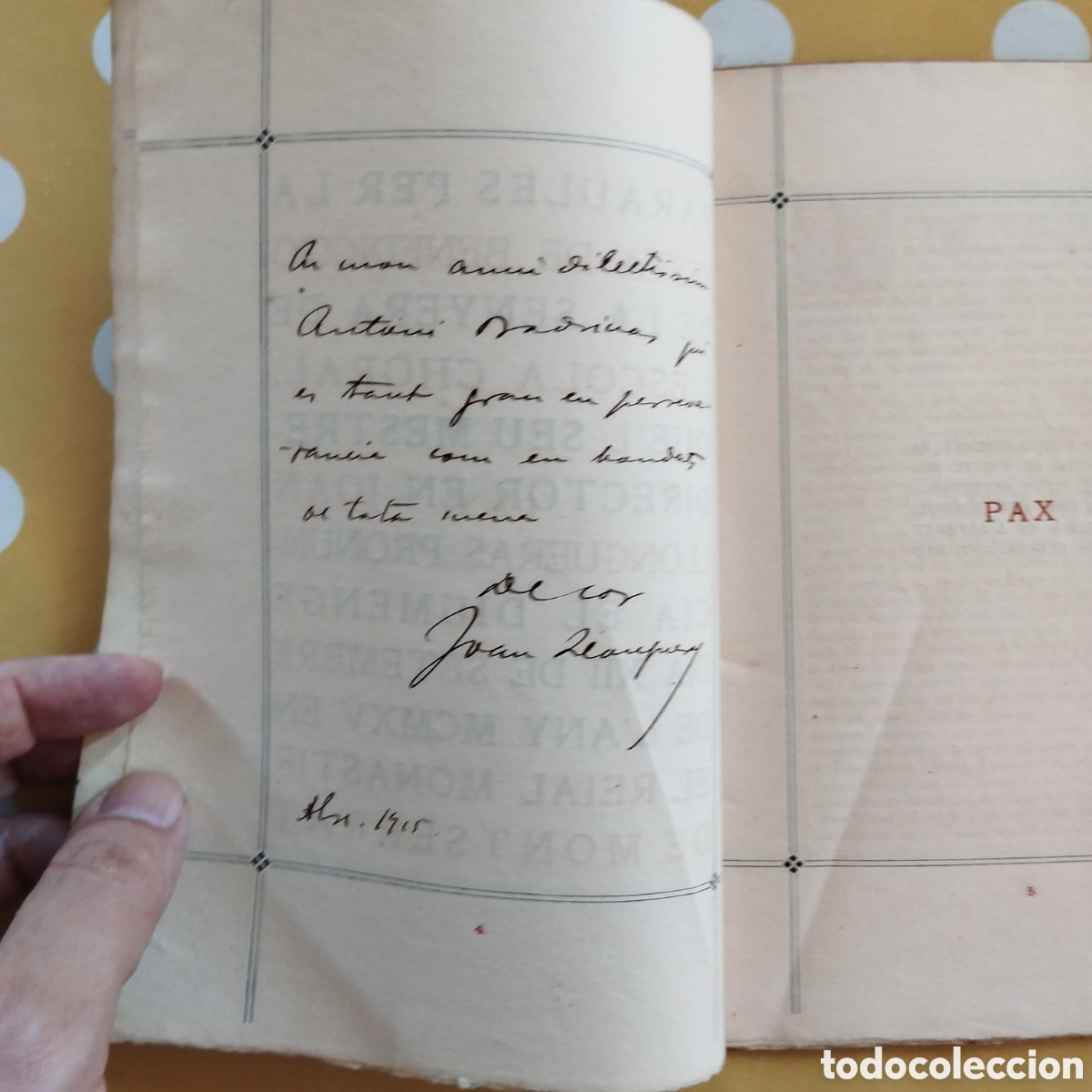 Libros antiguos: JOAN LLONGUERAS ALS MEUS, DE L'ESCOLA CHORAL DEDICAT&Ograve;RIA AUTOGRAFA A ANTONI BADRINAS