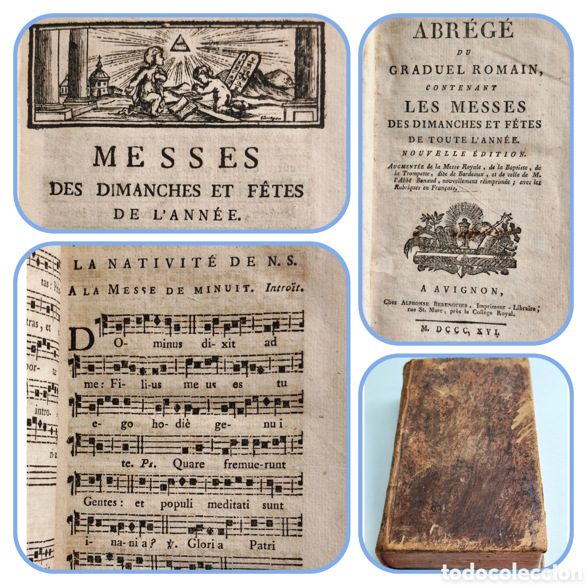 Libros antiguos: Libro antiguo 1816 con partituras de canto gregoriano