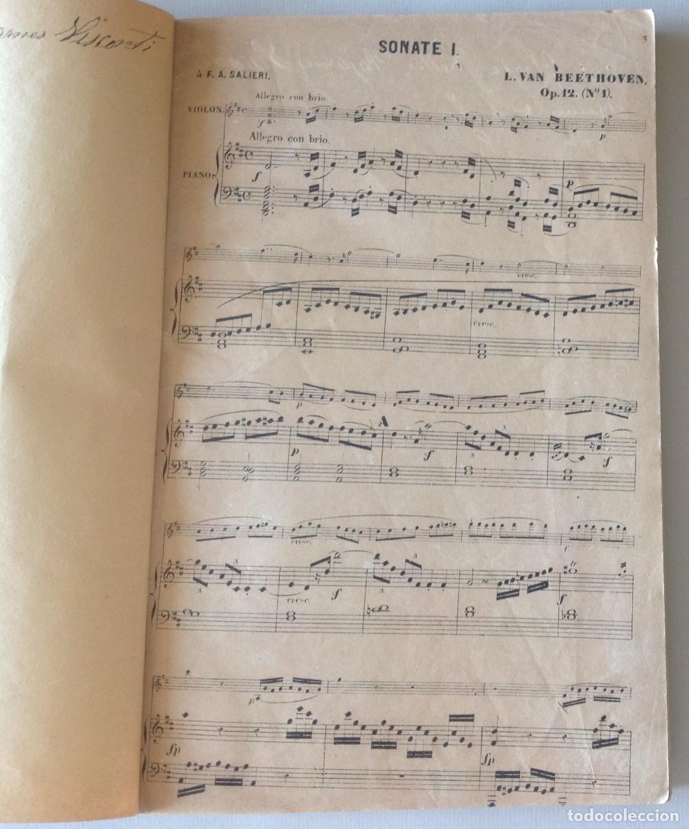 Libros antiguos: Beethoven. Sonates pour violon et piano. Par&iacute;s: [c.1855]. Procedencia: Gloria Keller