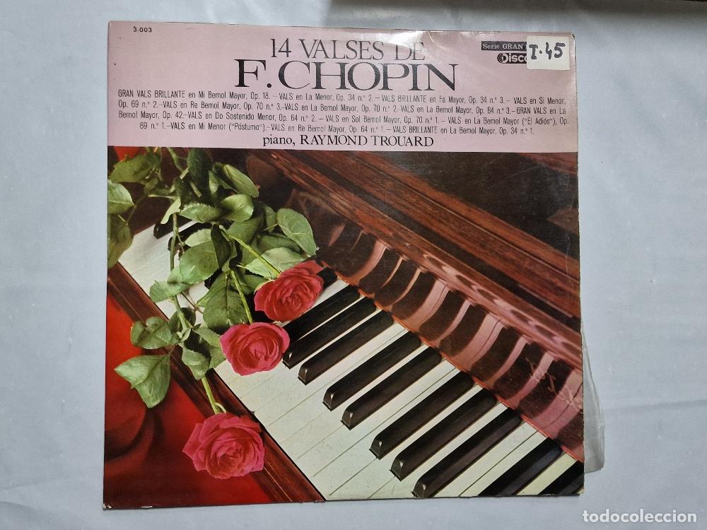 Libros antiguos: Disco LP: 14 Valses de F. Chopin, Serie Gran Difusion