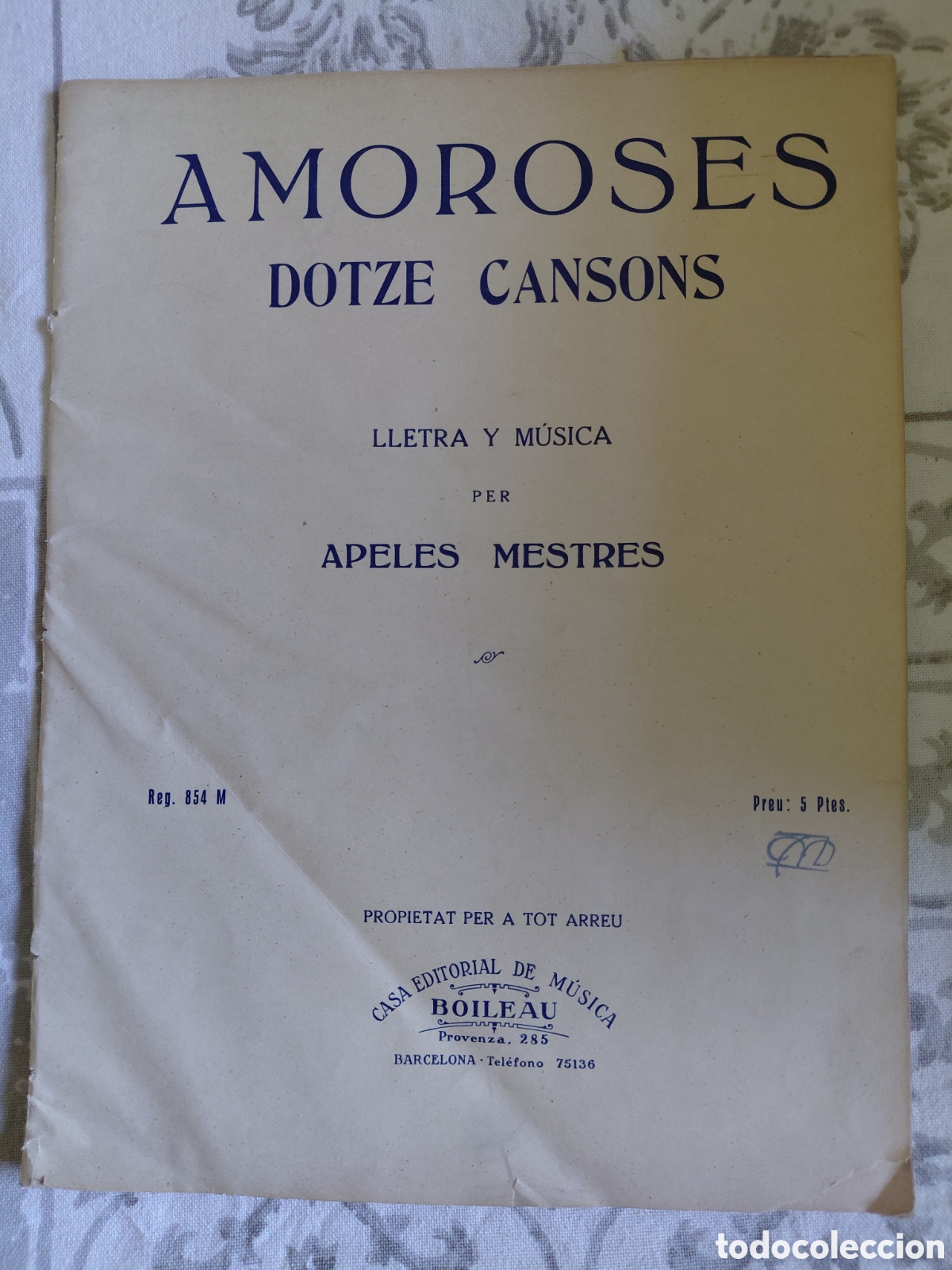 Libros antiguos: Amoroses. Dotze cansons es un cuaderno hist&oacute;rico de partituras y poemas de tem&aacute;tica amorosa publicad