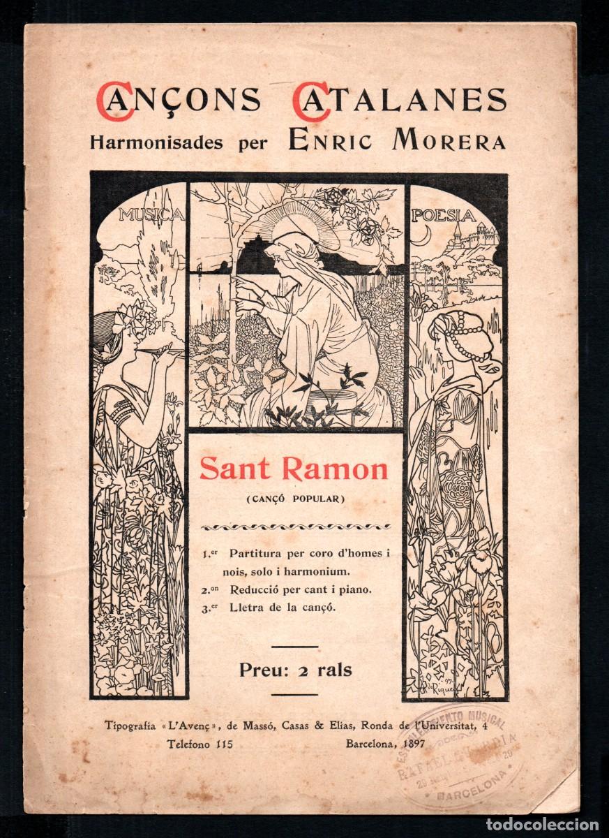 Libros antiguos: Can&ccedil;ons Catalanes Harmonisades per Enric Morera. 1897.