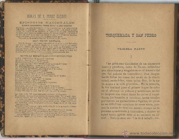 Libros antiguos: BENITO PEREZ GALDOS - TORQUEMADA Y SAN PEDRO DEL AÑO 1895 - Foto 2 - 127150446