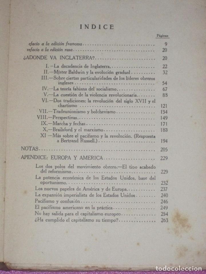 Libros antiguos: ADONDE VA INGLATERRA TROTSKY, LEON 1927 MAP5 - Foto 2