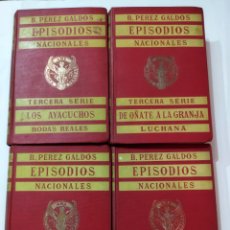 Libros antiguos: 4 TOMOS CON 8 OBRAS DE LA TERCERA SERIE DE EPISODIOS NACIONALES DE BENITO PÉREZ GALDÓS
