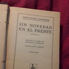 Libros antiguos: SIN NOVEDAD EN EL FRENTE, DE ERICH MARIA REMARQUE. TAPA DURA. EDITORIAL ESPAÑA 1930.. Lote 304075753