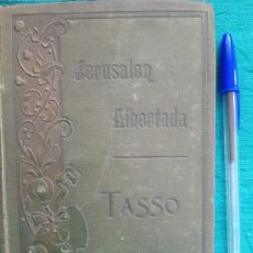 Libros antiguos: ANTIGUO LIBRO JERUSALEN LIBERTADA - TASSO. ENCUADERNACIÓN CUERO REPUJADO. MADRID. Lote 380269714