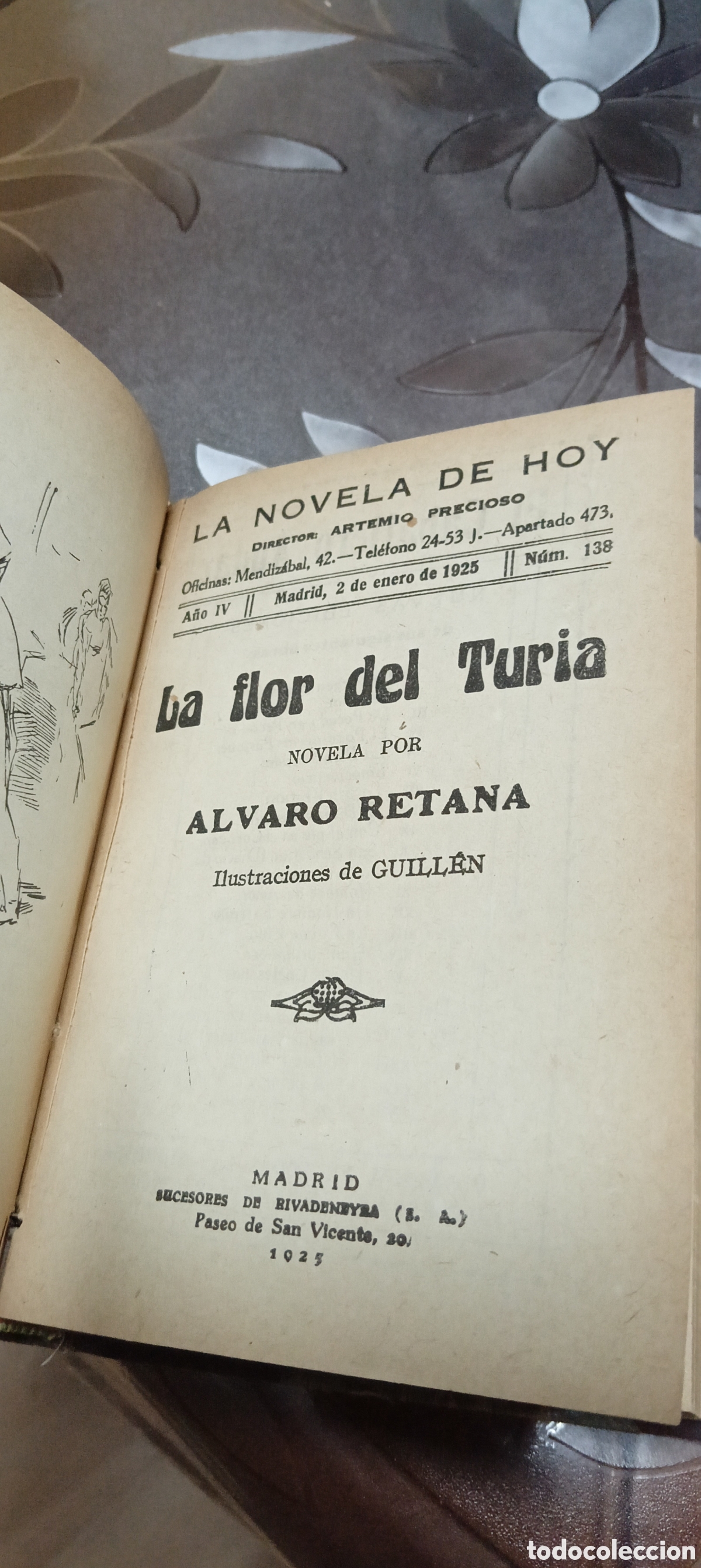 Libros antiguos: Novela la Flor del Turia - Foto 2