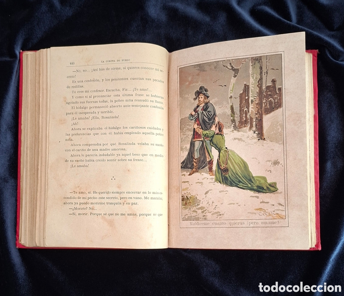 Libros antiguos: La Corona de Fuego, Manuel Amor Meil&aacute;n &mdash; Tomo I, edici&oacute;n ilustrada.
