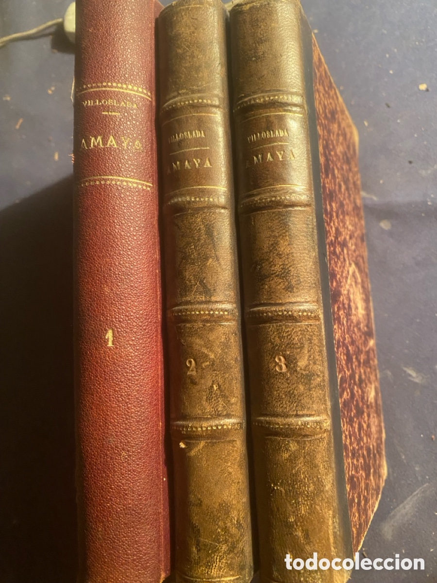Libros antiguos: NAVARRO VILLOSLADA: - AMAYA O LOS VASCOS EN EL SIGLO VIII (3 TOMOS) (Novela Hist&oacute;rica) - (1879 )