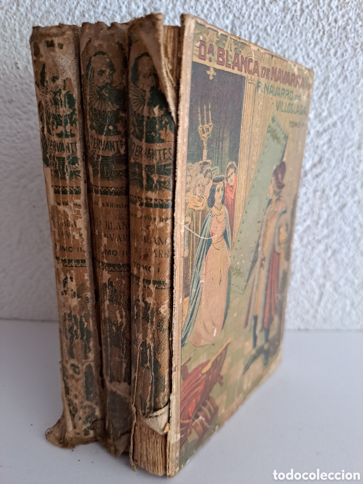 Libros antiguos: DO&Ntilde;A BLANCA DE NAVARRA, 3 TOMOS, COMPLETA - F. NAVARRO VILLOSLADA - CALLEJA
