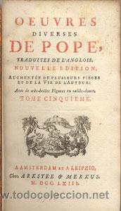 Libros antiguos: OEUVRES diverses de POPE – AÑO 1763 - Foto 2 - 26793578