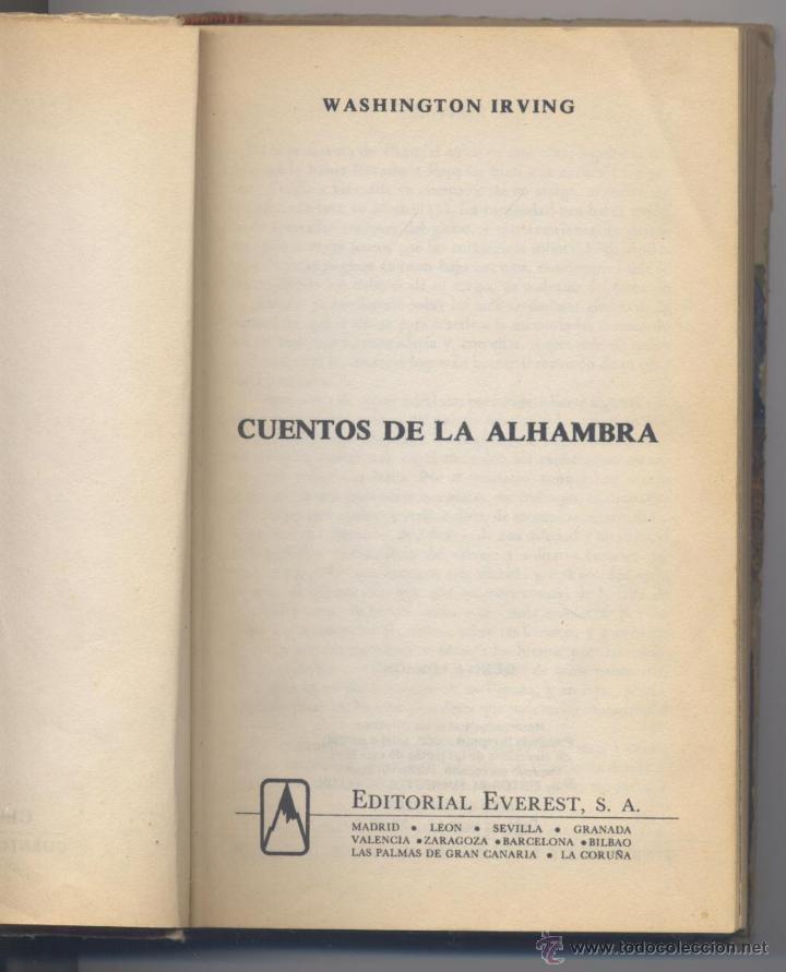 Libros antiguos: CUENTOS DE LA ALHAMBRA- WASHINGTON IRVING - Foto 3