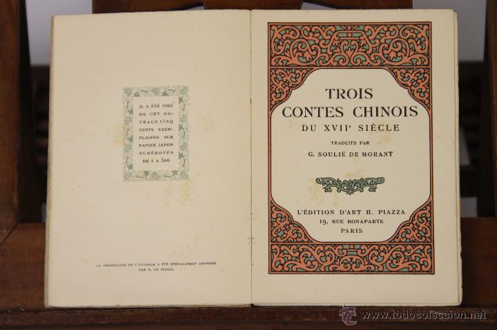 Libros antiguos: LP-139 - TROIS CONTES CHINOIS. G. SOULI&Eacute; DE MORANT. EDIT. D'ART H. PIAZZA. 1926.