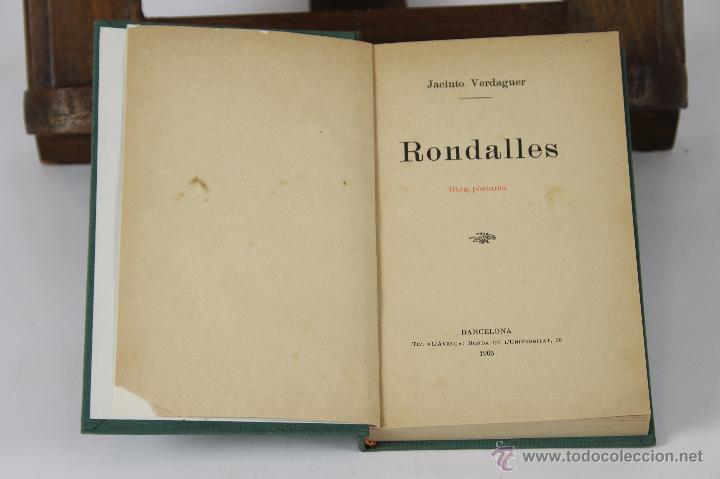 Libri antichi: 6557 - RONDALLES. JACINTO VERDAGUER. TIP. L'AVEN&Ccedil;. 1905.