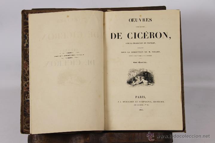 Libros antiguos: 6616 - OEUVRES COMPL&Eacute;TES DE CIC&Eacute;RON. TOMO 4. EDIT. J. DUBOCHET ET COMPAGNIE. 1841.