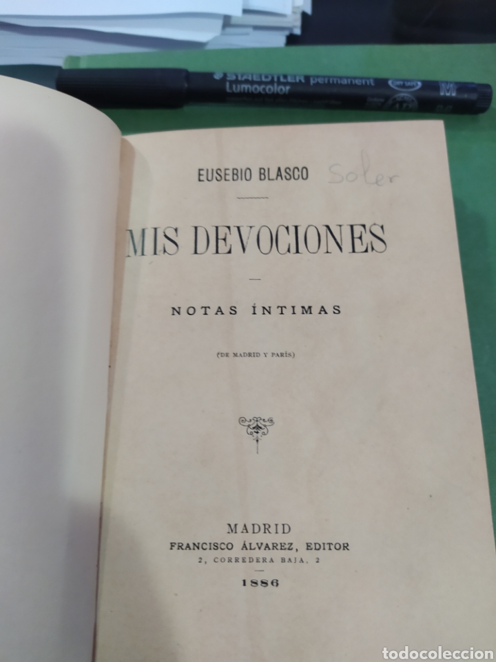 Libros antiguos: Mis devociones Eusebio Blasco Soler notas &iacute;ntimas 1886 - Foto 1