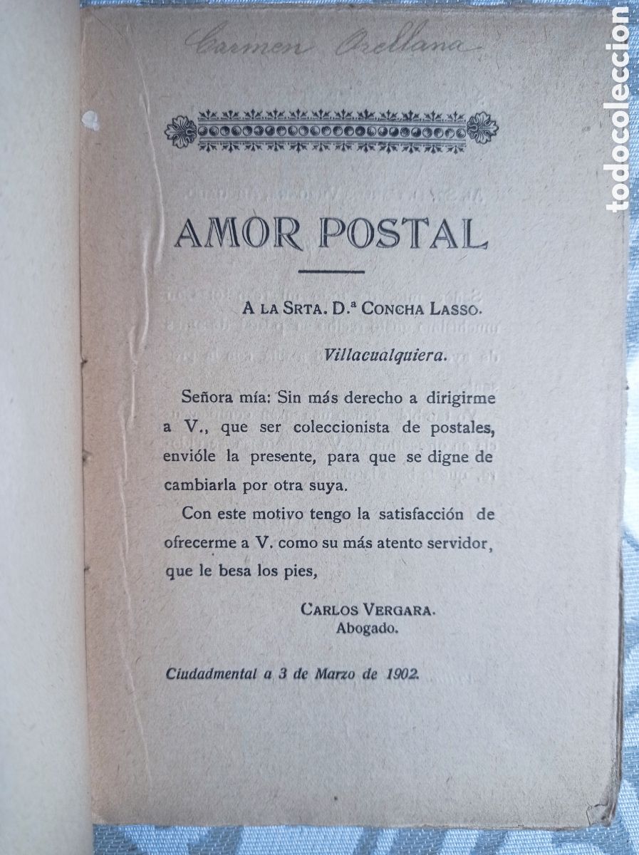 Libros antiguos: AMOR POSTAL. NOVELA. 1911 - Foto 3