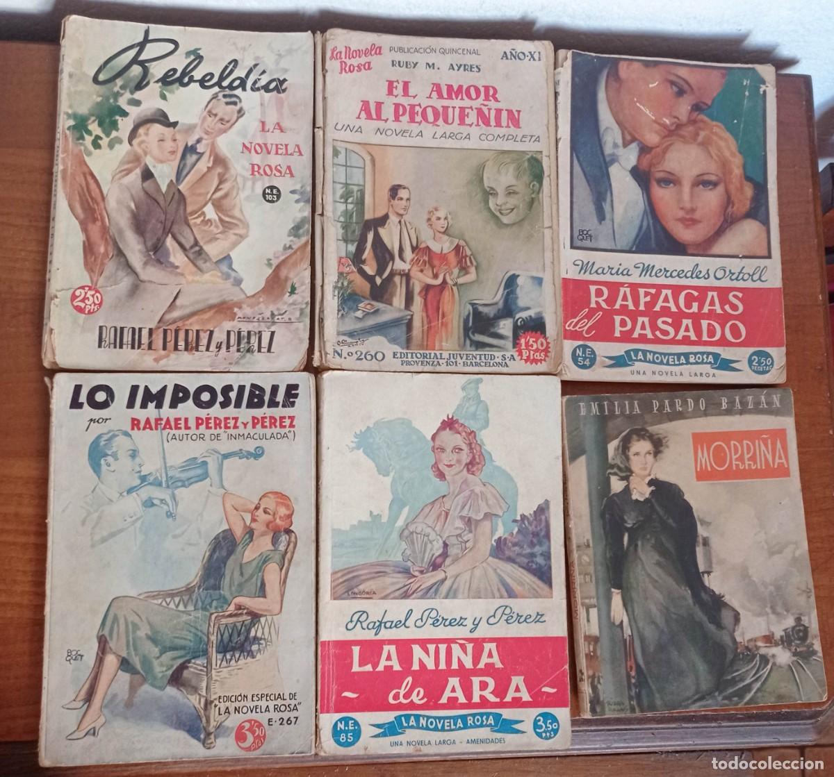 Libri antichi: LOTE 5 NOVELA ROSA + MORRI&Ntilde;A. RAFAEL PEREZ Y PEREZ, M&ordf; MERCEDES ORTOLL, EMILIA PARDO BAZ&Aacute;N, AYRES.