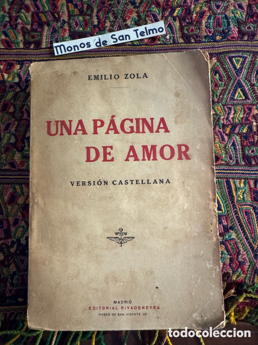 Libros antiguos: Una p&aacute;gina de amor Emile Zola