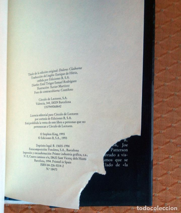 Libros antiguos: LIBRO --- DOLORES CLAIBORNE ( ECLIPSE TOTAL ) --- De Stephen King - Foto 3