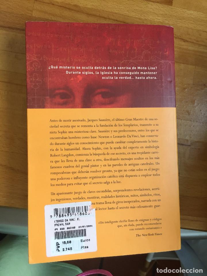 Libros antiguos: El C&oacute;digo Da Vinci. Dan Brown - Foto 2