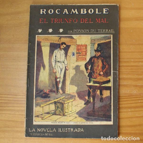 Antiquarische Bücher: LA NOVELA ILUSTRADA 34 ROCAMBOLE EL TRIUNFO DEL MAL, PONSON DU TERRAIL PULP