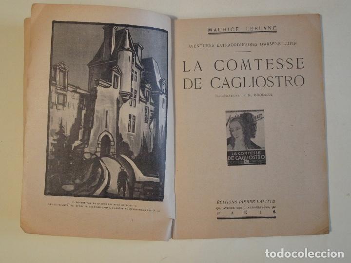 Libros antiguos: ARSÈNE LUPIN - LA COMTESSE DE CAGLIOSTRO - MAURICE LEBLANC - EDITORIAL PIERRE LAFITTE 1929 - Foto 3 - 200574703