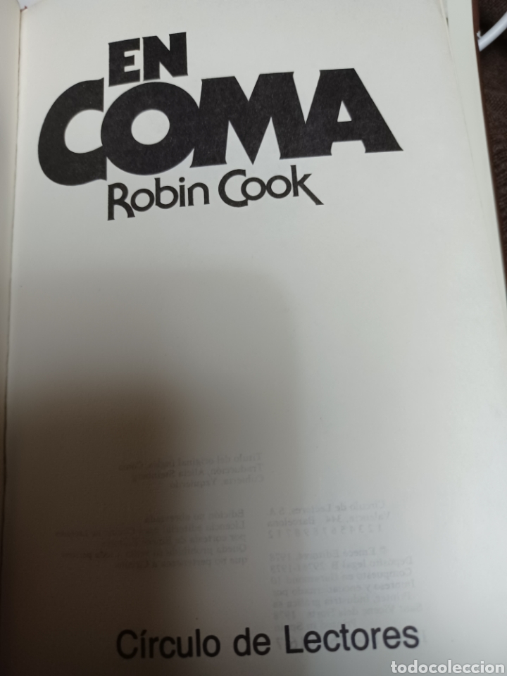 Libros antiguos: Barybook 91. . Robin Cook en coma - Foto 1
