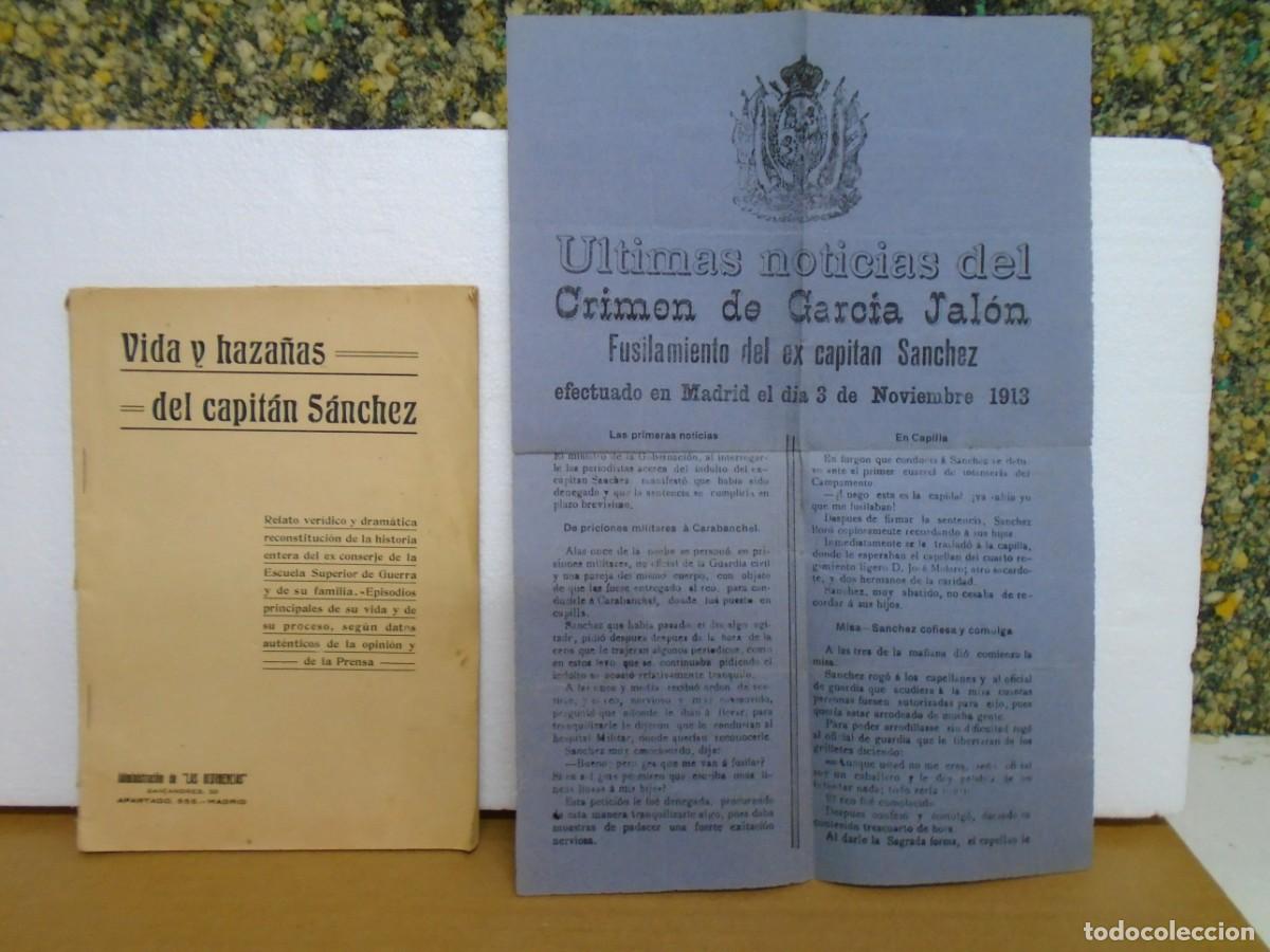 Libros antiguos: VIDA Y HAZA&Ntilde;AS DEL CAPITAN SANCHEZ/RELATOS E HISTORIA DEL HORRIBLE CRIMEN/1913,RARO.