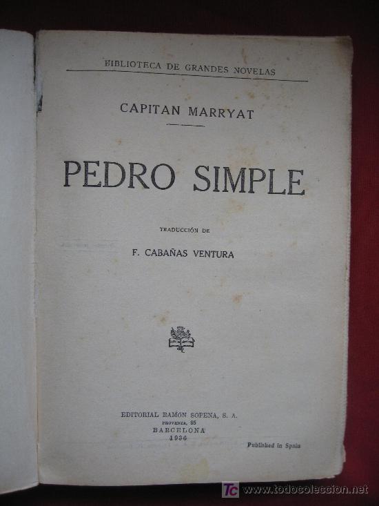 Libros antiguos: EL CAPITAN MARRYAT PEDRO SIMPLE - Foto 2