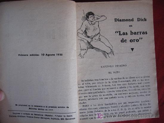 Libros antiguos: DIAMOND - DICK - LAS BARRAS DE ORO - N&ordm; 78 - Foto 3