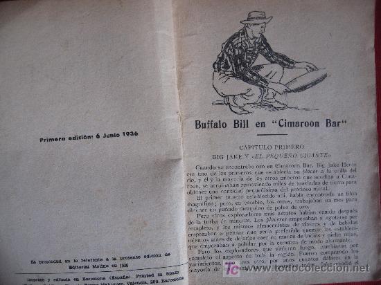 Libros antiguos: BUFFALO - BILL EN CIMAROON - BAR - N&ordm; 121 - Foto 3