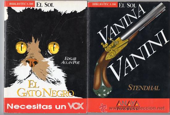 Libros antiguos: dos libros El gato negro y Vanina Vanini coleccion sol - Foto 1