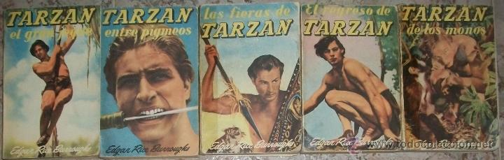 Libros antiguos: Tarzan (Lote de 5 novelas) - Foto 1
