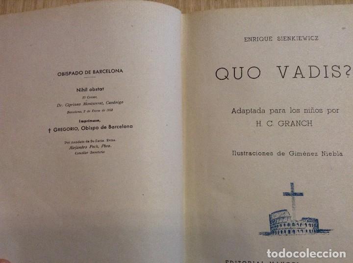 Libros antiguos: QUO VADIS EDITORIAL MAUCCI - Foto 2