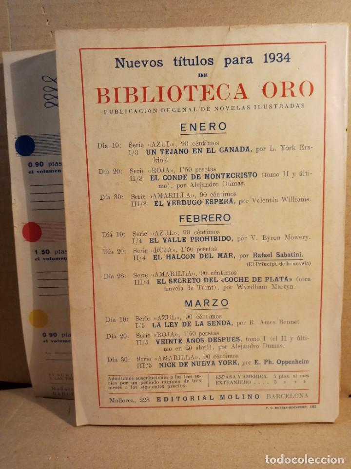Libros antiguos: EL CONDE DE MONTECRISTO - BIBLIOTECA ORO. - Foto 3
