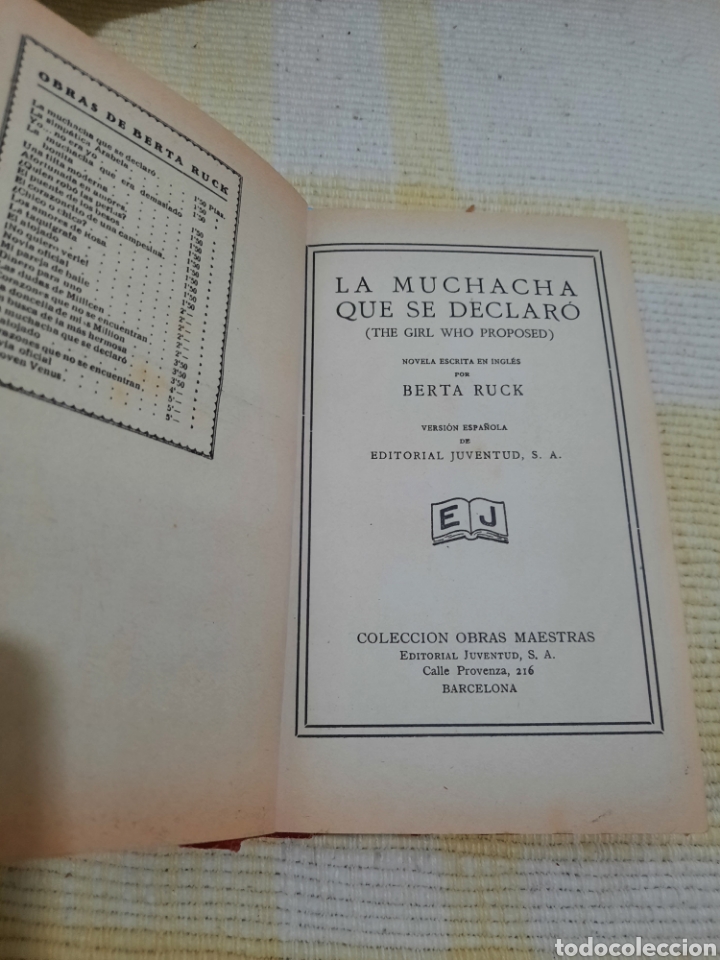 Libros antiguos: LA MUCHACHA QUE SE DECLAR&Oacute; - Foto 2