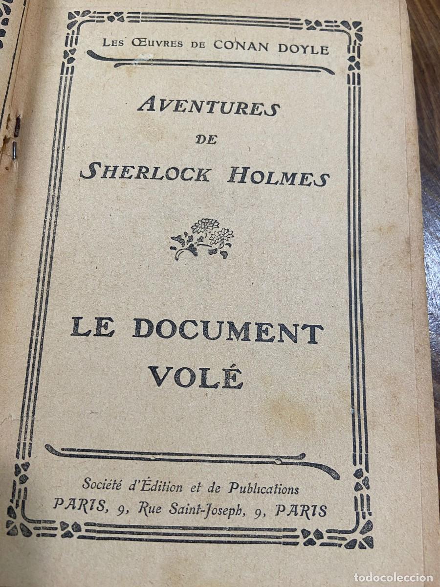 Libros antiguos: UNE AVENTURE DE Sherlock Holmes : Le document vol&eacute; - Conan Doyle - Foto 2