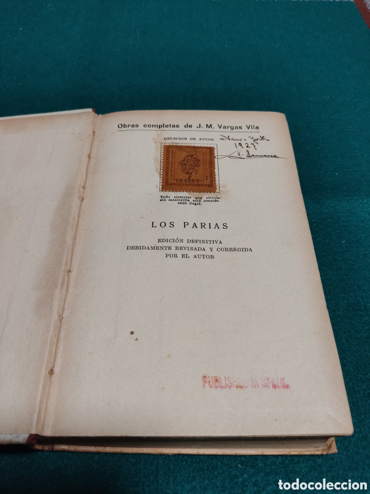 Libros antiguos: Libro Los Parias, Vargas Vila 1902 - Foto 2
