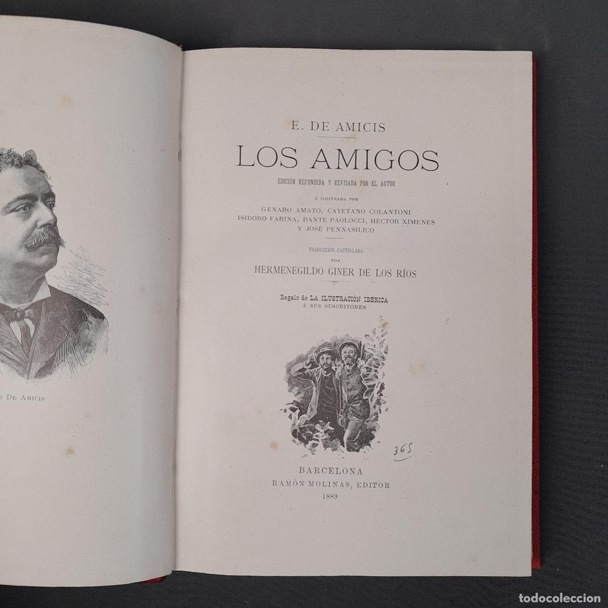 Libros antiguos: L-6358. E. DE AMICIS. LOS AMIGOS. RAM&Oacute;N MOLINAS ED., 1889. - Foto 1