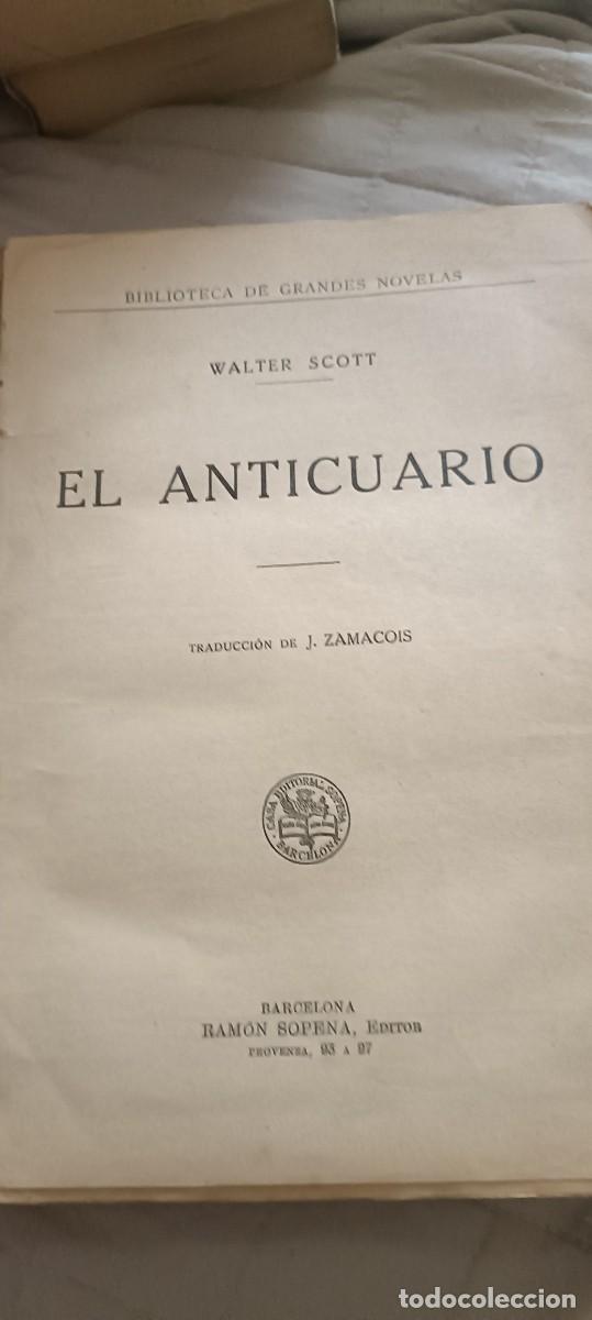 Libros antiguos: El anticuario.Walter Scott