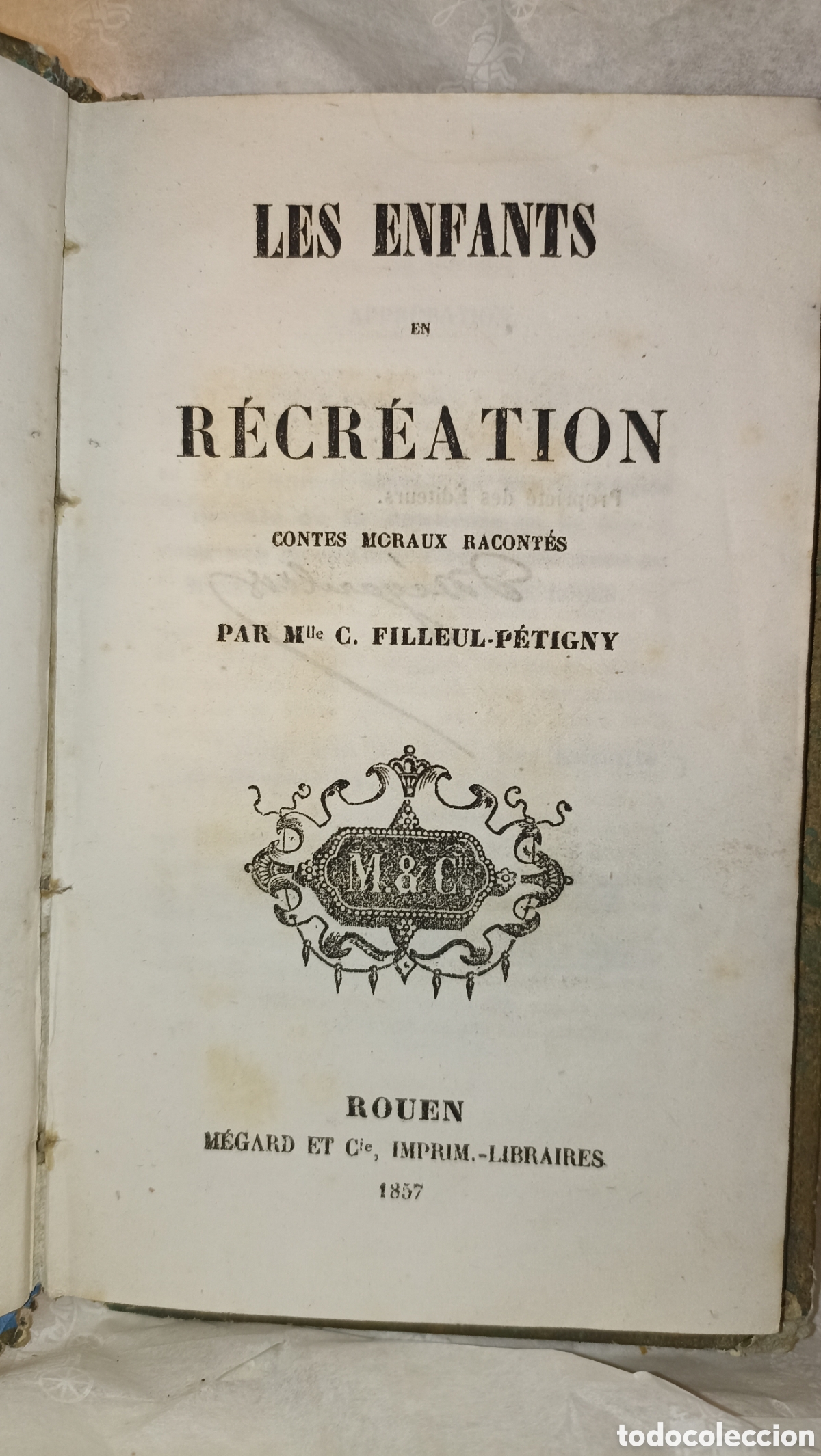 Libros antiguos: Libro Antiguo &rdquo;LES ENFANTS EN R&Eacute;CR&Eacute;ATION&rdquo; (1857)