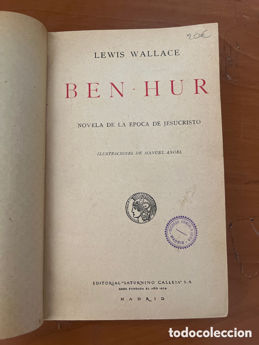 Libros antiguos: BEN-HUR, LEWIS WALLACE, (EDITORIAL CALLEJA)