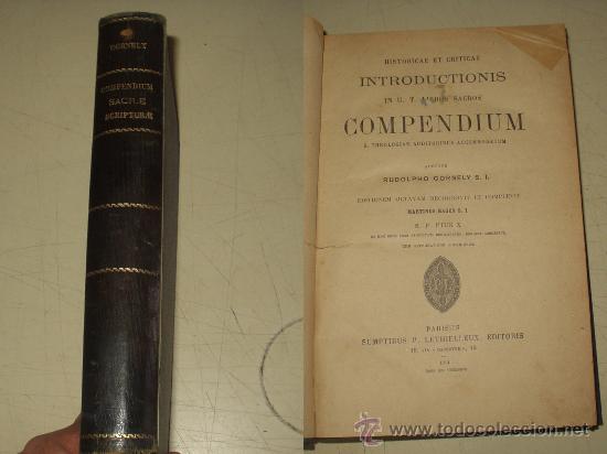 Libros antiguos: CORNELY - COMPENDIUM SACRAE SCRIPTURAE - Foto 1
