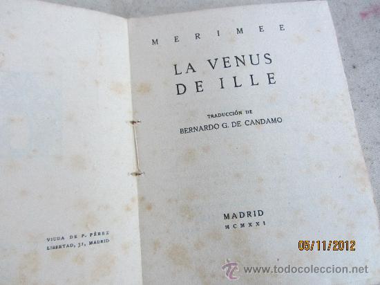 Libros antiguos: La Venus de Ille. prospero merime&acute;e - Foto 3
