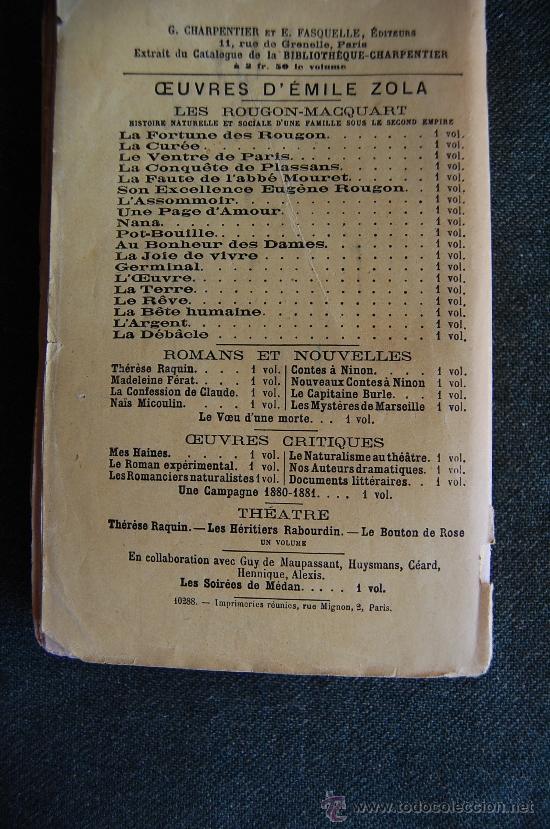 Libros antiguos: LA DEBACLE y LA TERRE - Foto 4